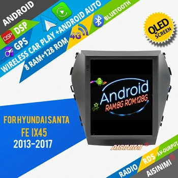 AISINIMI Android 12 автомобилен DVD плейър за HYUNDAI Santa fe IX45 2013-2017 автомобилен аудио GPS за стерео монитор в стил Tesla Изображение
