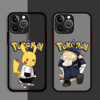 Pokemon Pikachu калъф за Apple iPhone 12 Mini 14 15 Pro Max XR XS X 7 6S SE 11 Pro 8 Plus 13 12 Pro 14 15 Pro Max броня капак Изображение