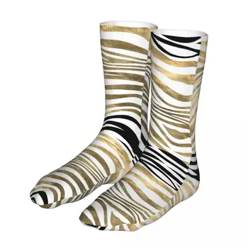 Женски колоездене зебра животински модел чорапи памук компресия жена чорапи Изображение