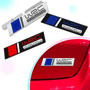 Универсален хром метал WRC Лого на Световния рали шампионат на WRC Преден капак решетка емблема заден багажник значка стикер декор аксесоари Изображение